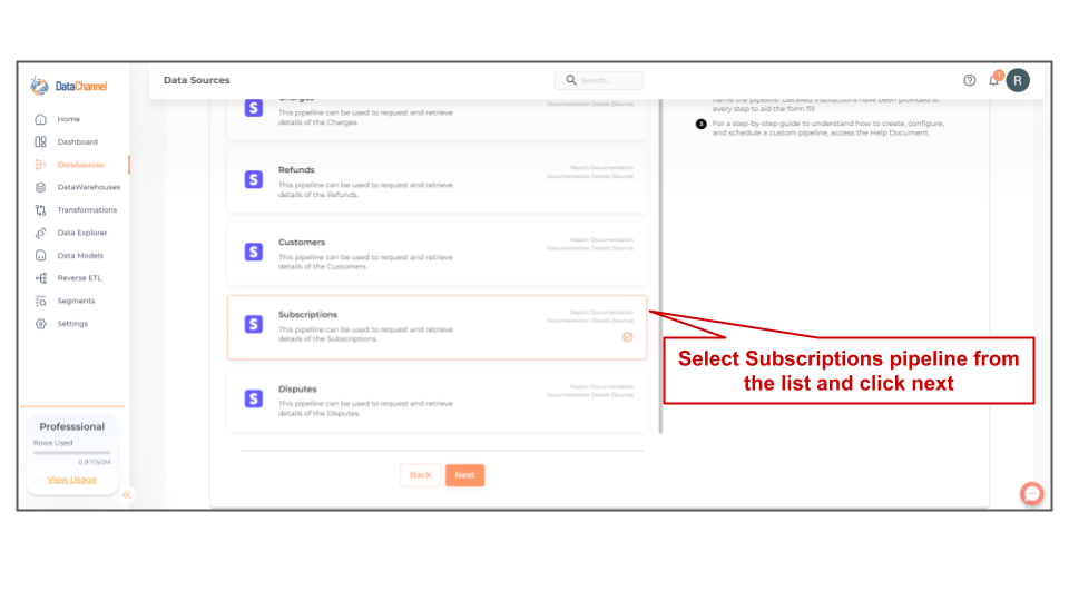 stripe subscriptions list