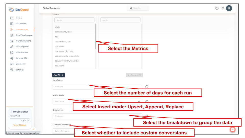taboola ads campaign summary config two