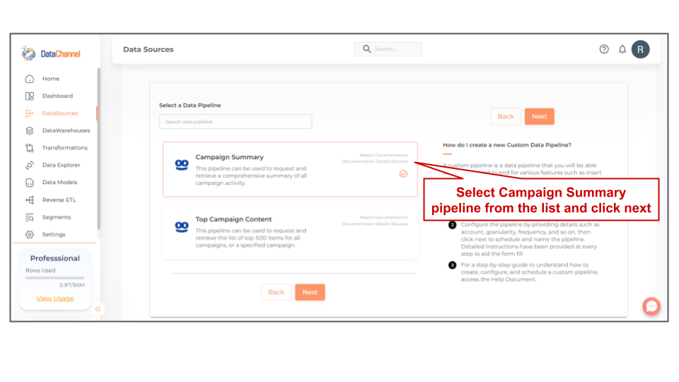 taboola ads campaign summary list