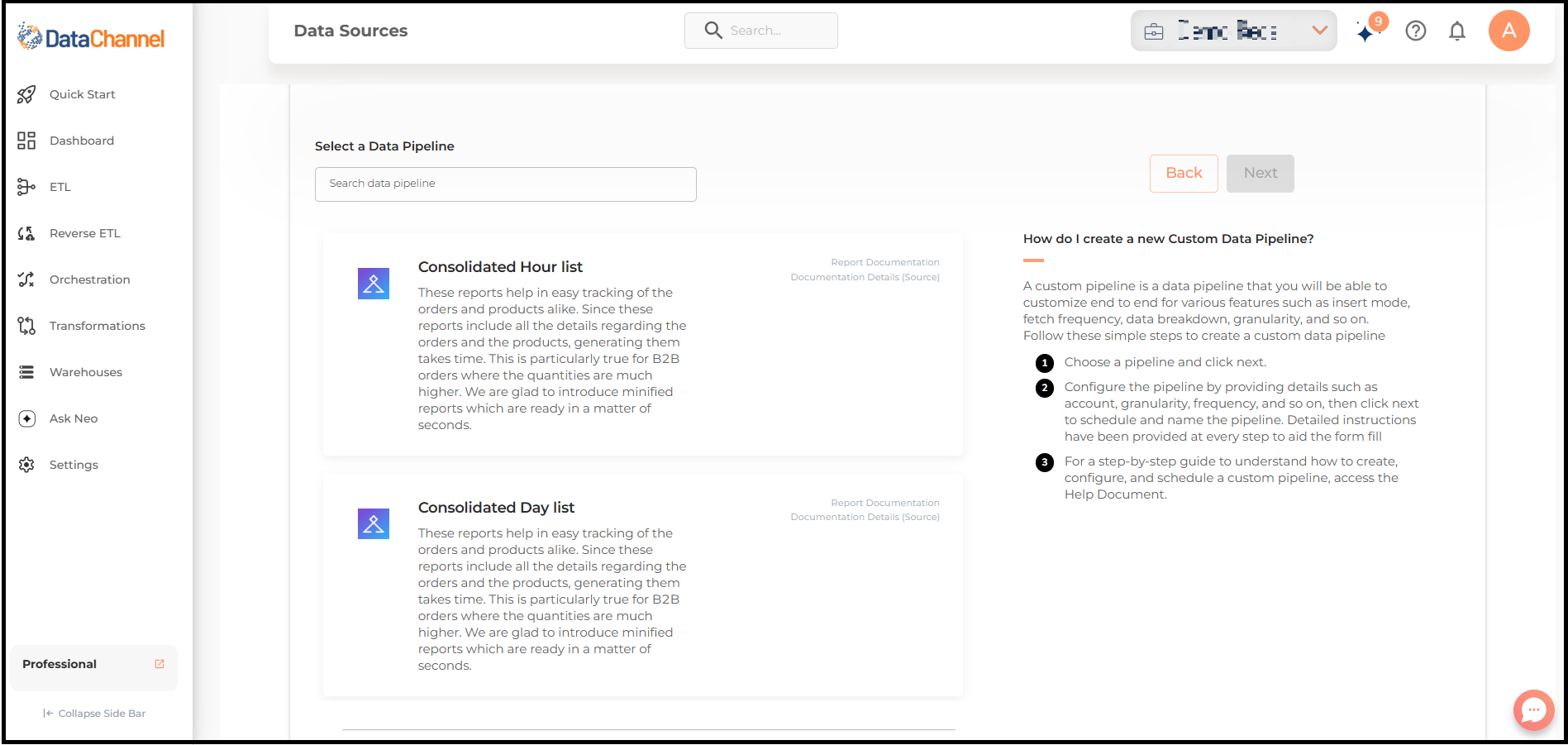 tangoeye ai pipelines list
