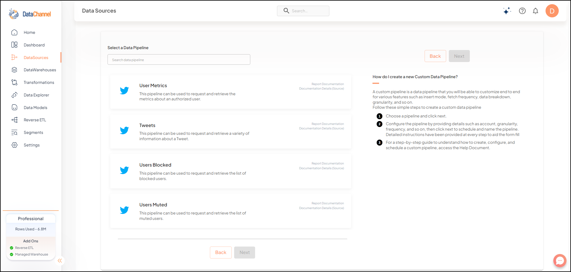 twitter social pipelines list