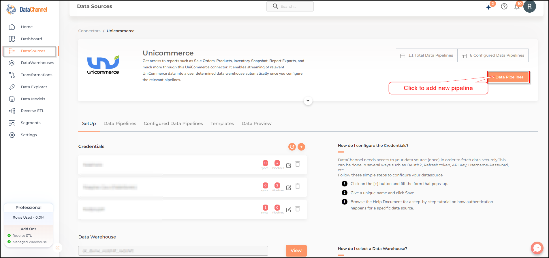 unicommerce data source detail