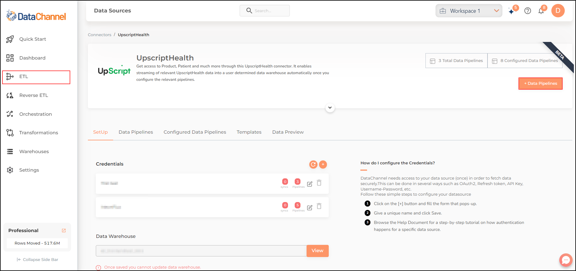 upscript health data source detail
