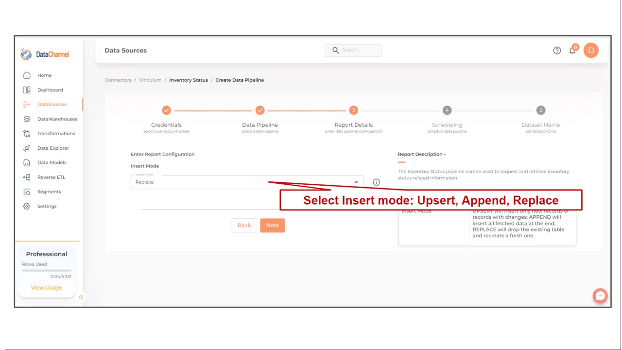 vinculum inventory status config
