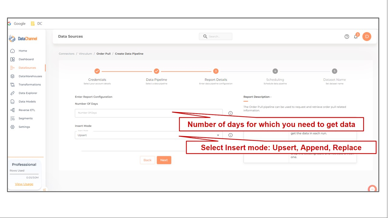vinculum order pull config