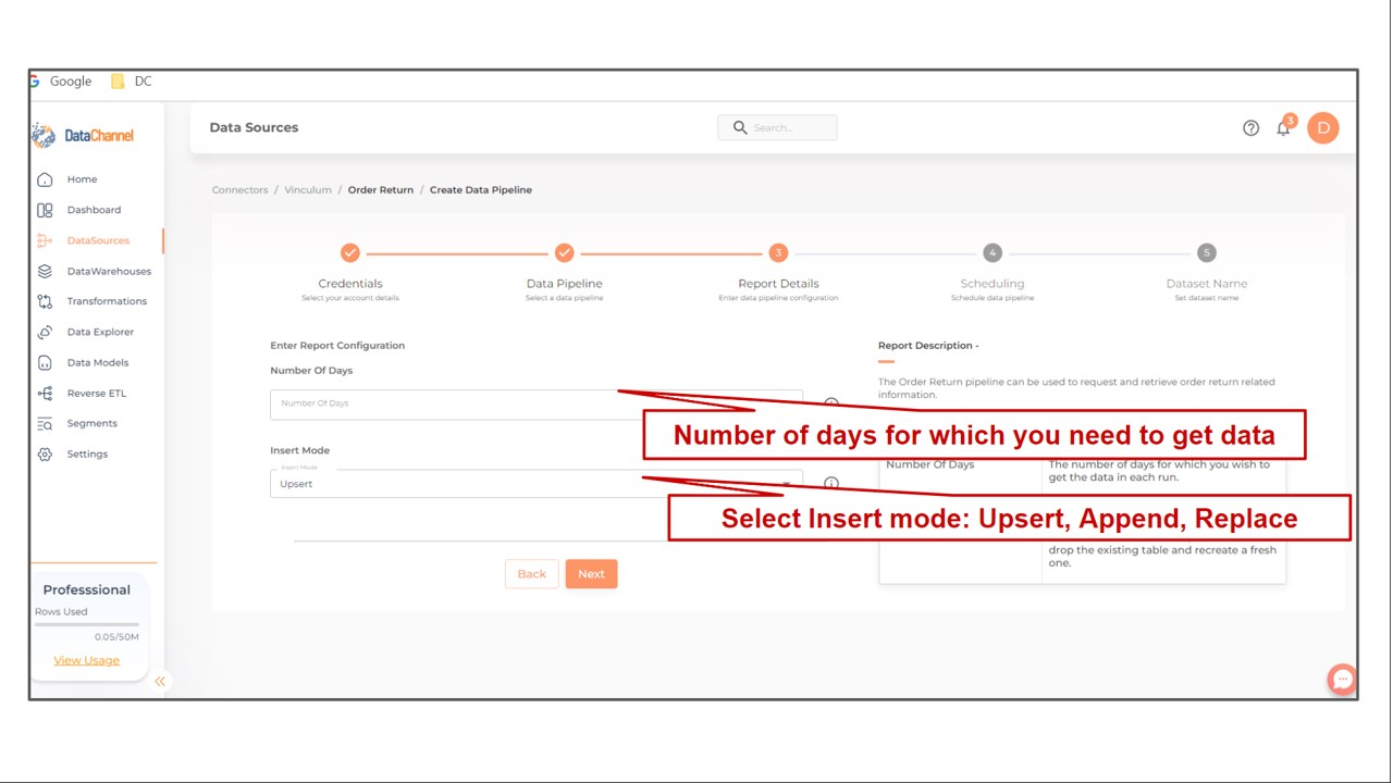 vinculum order return config