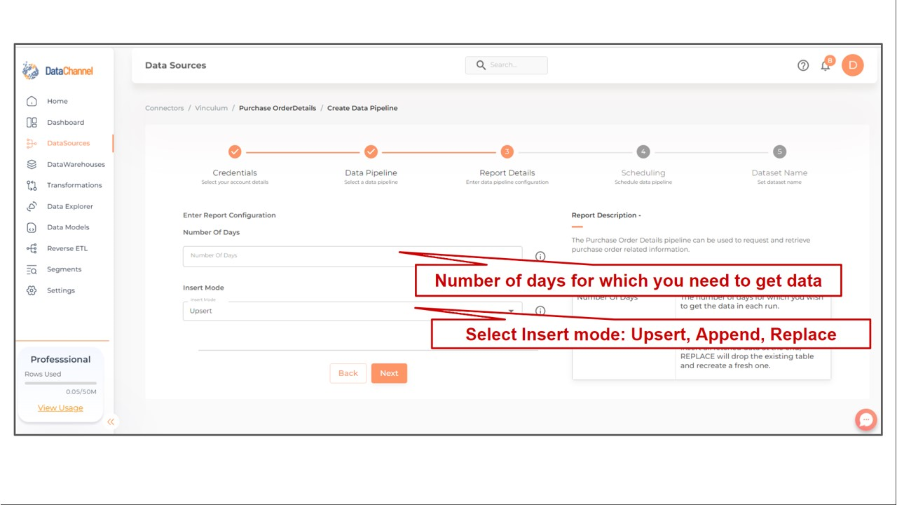 vinculum purchase order details config
