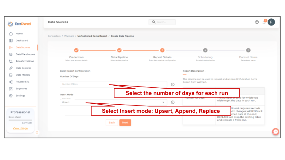 walmart unpublished items report config