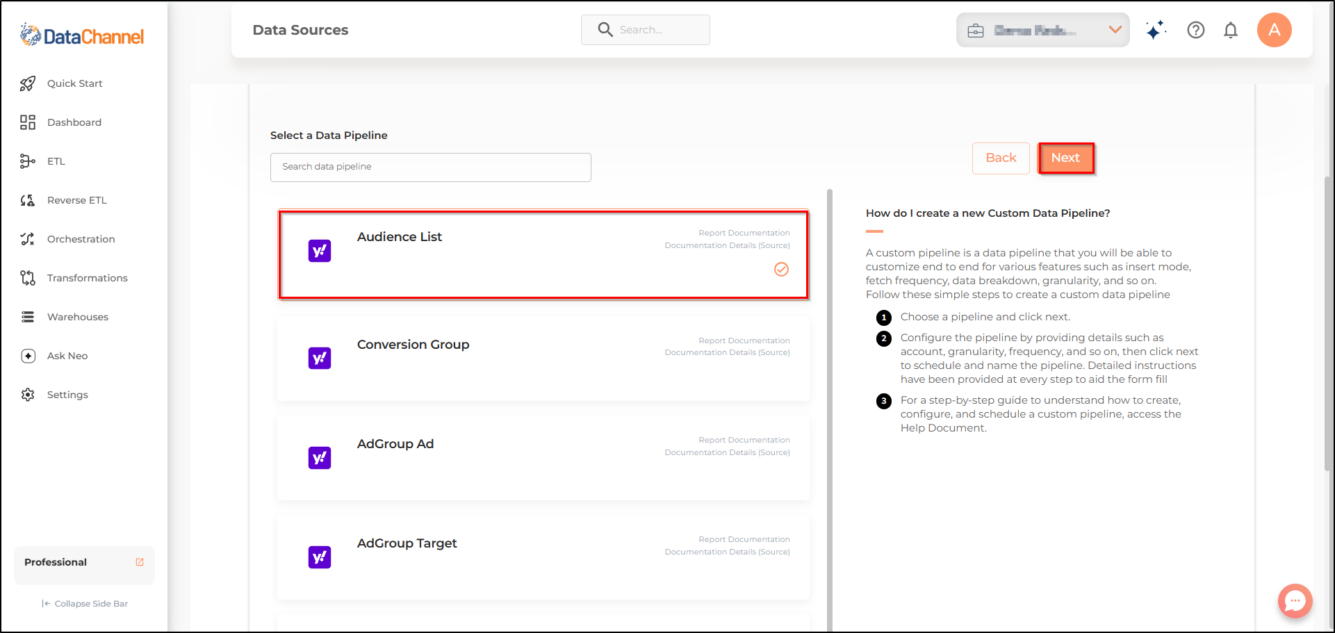 yahoo display ads audience list