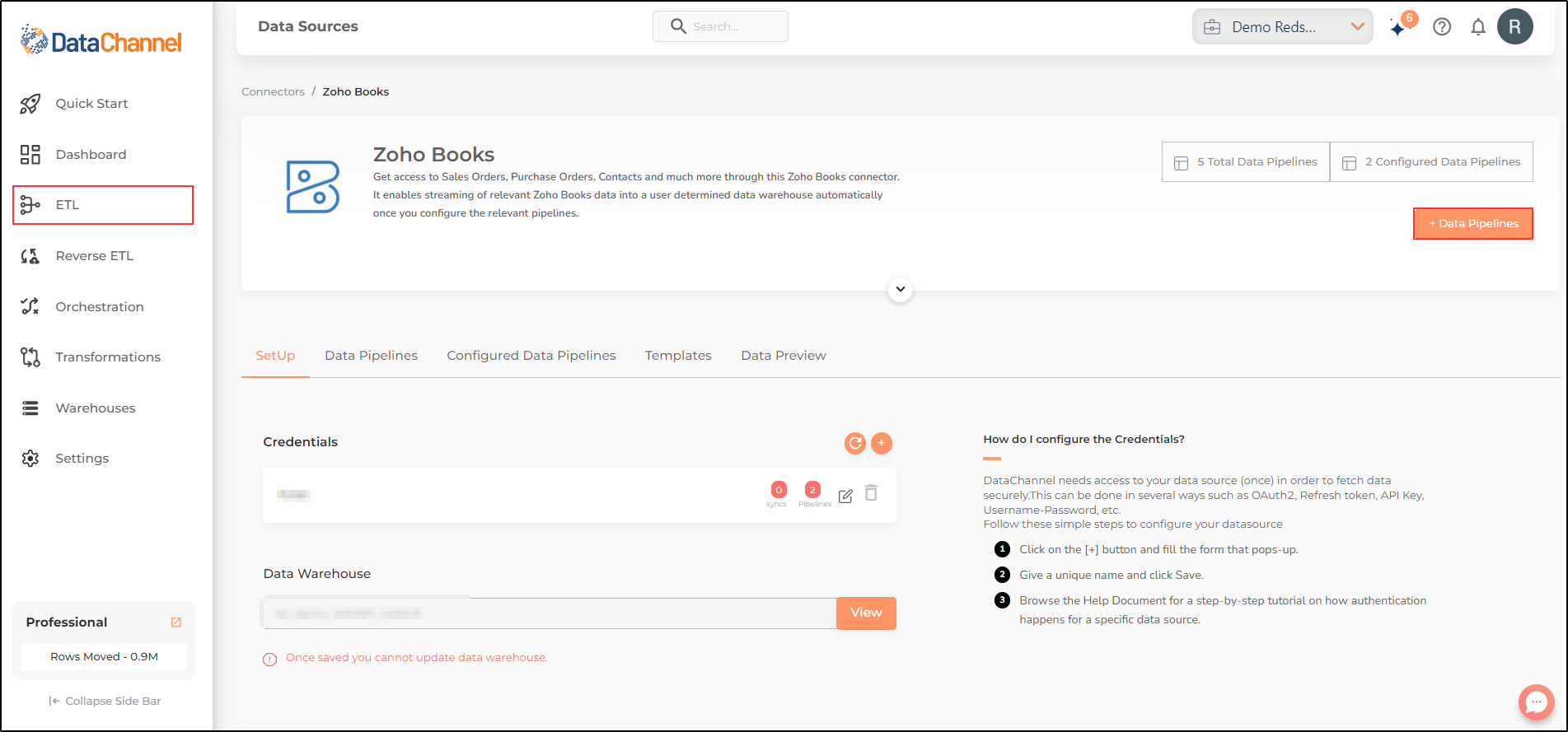 zoho books data source detail
