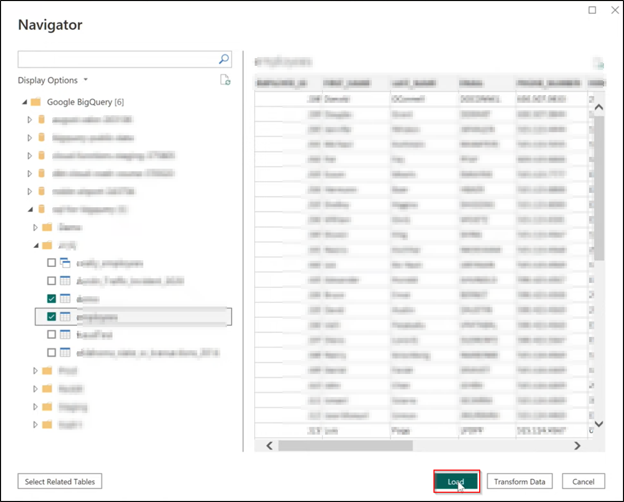 power bi big query navigator1