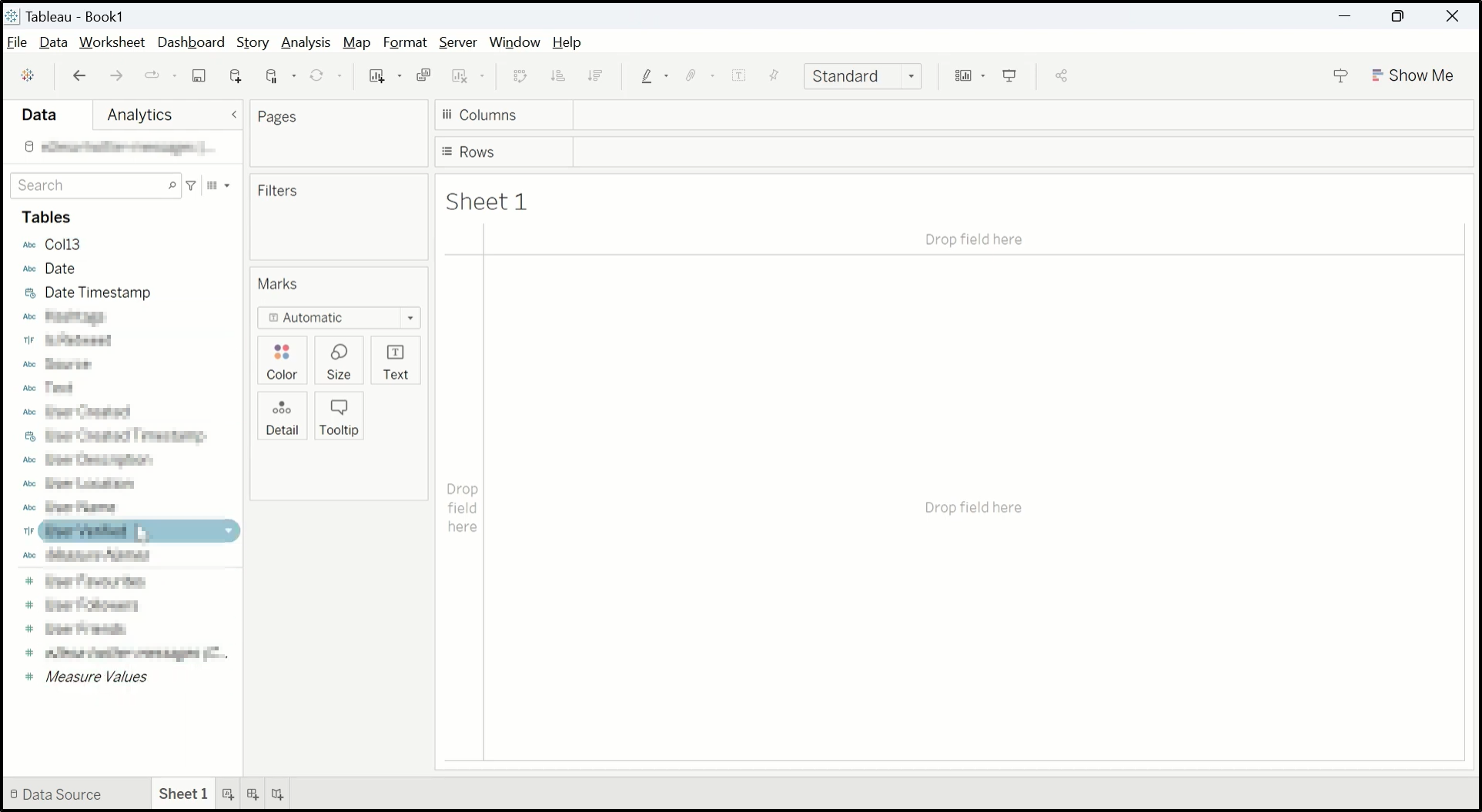 tableau build viz