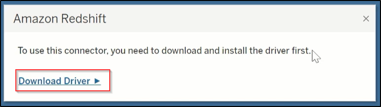 tableau redshift download driver