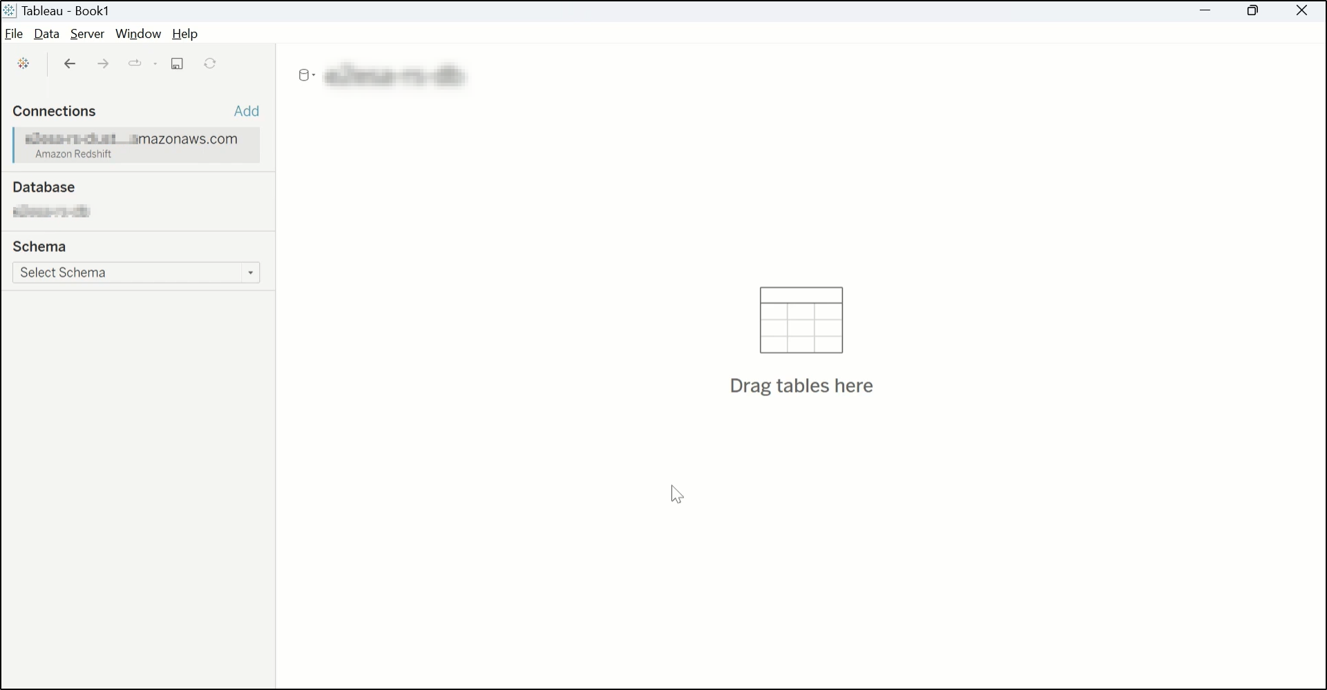 tableau redshift select schema