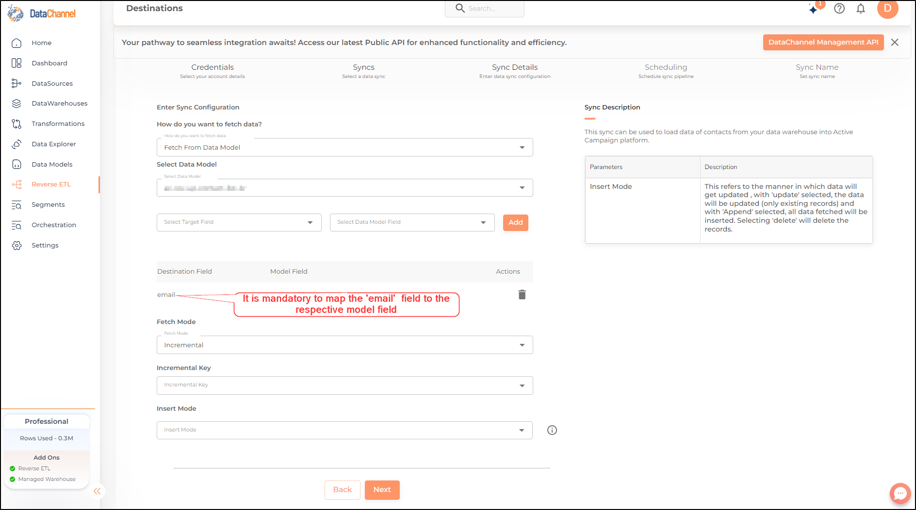 active campaign contacts config