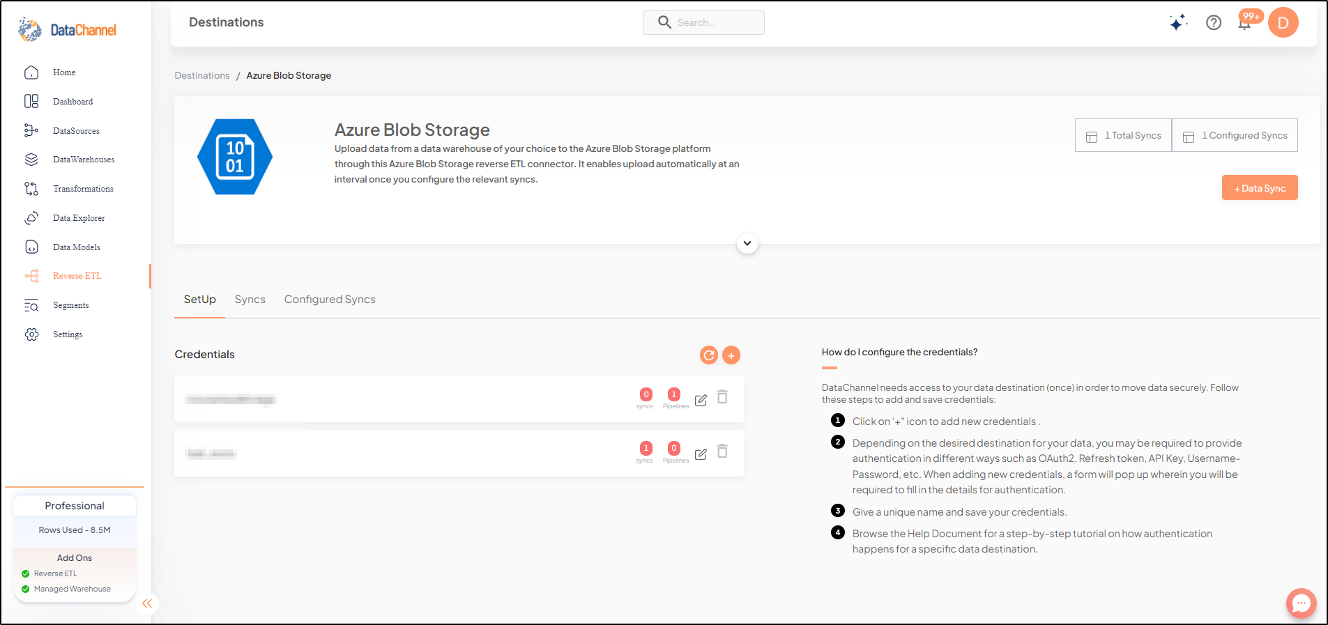 azure blob storage reverse screen