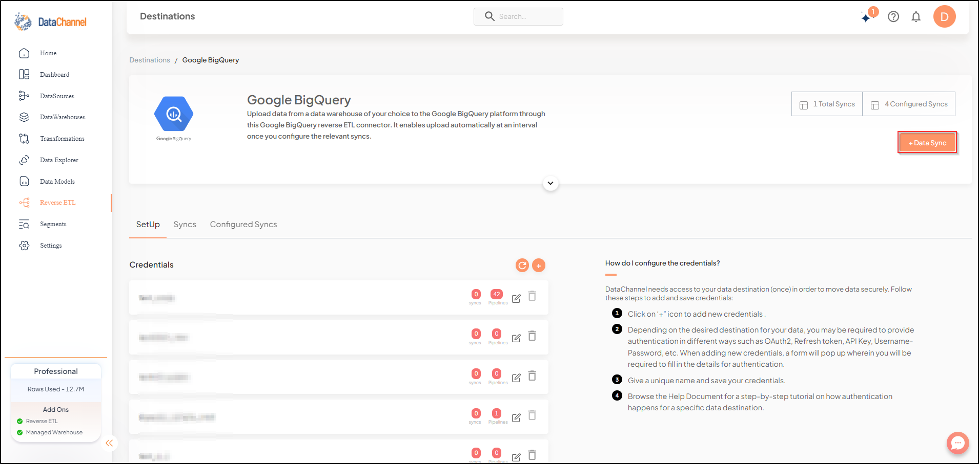 bigquery reverse data destination detail
