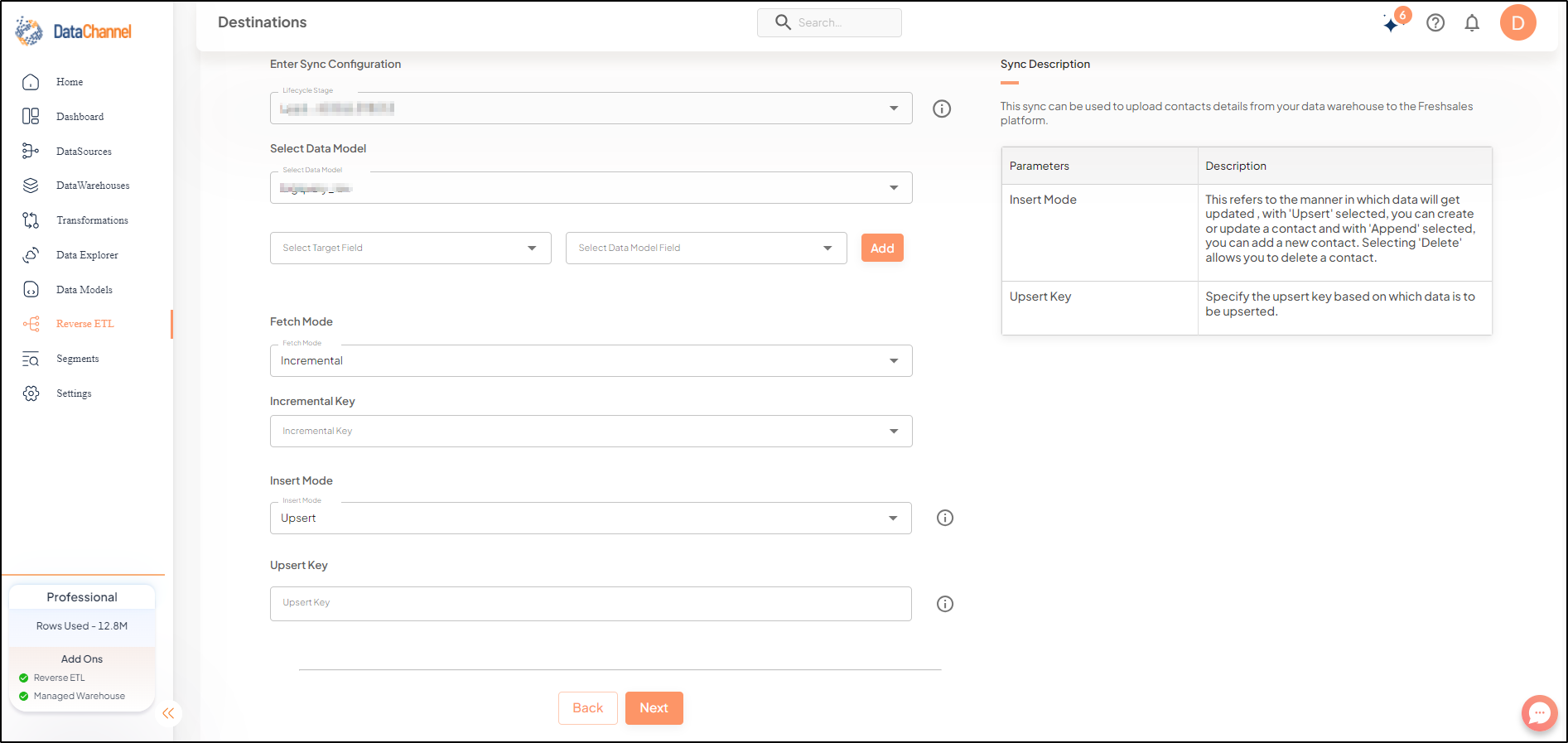 freshsales reverse contacts config