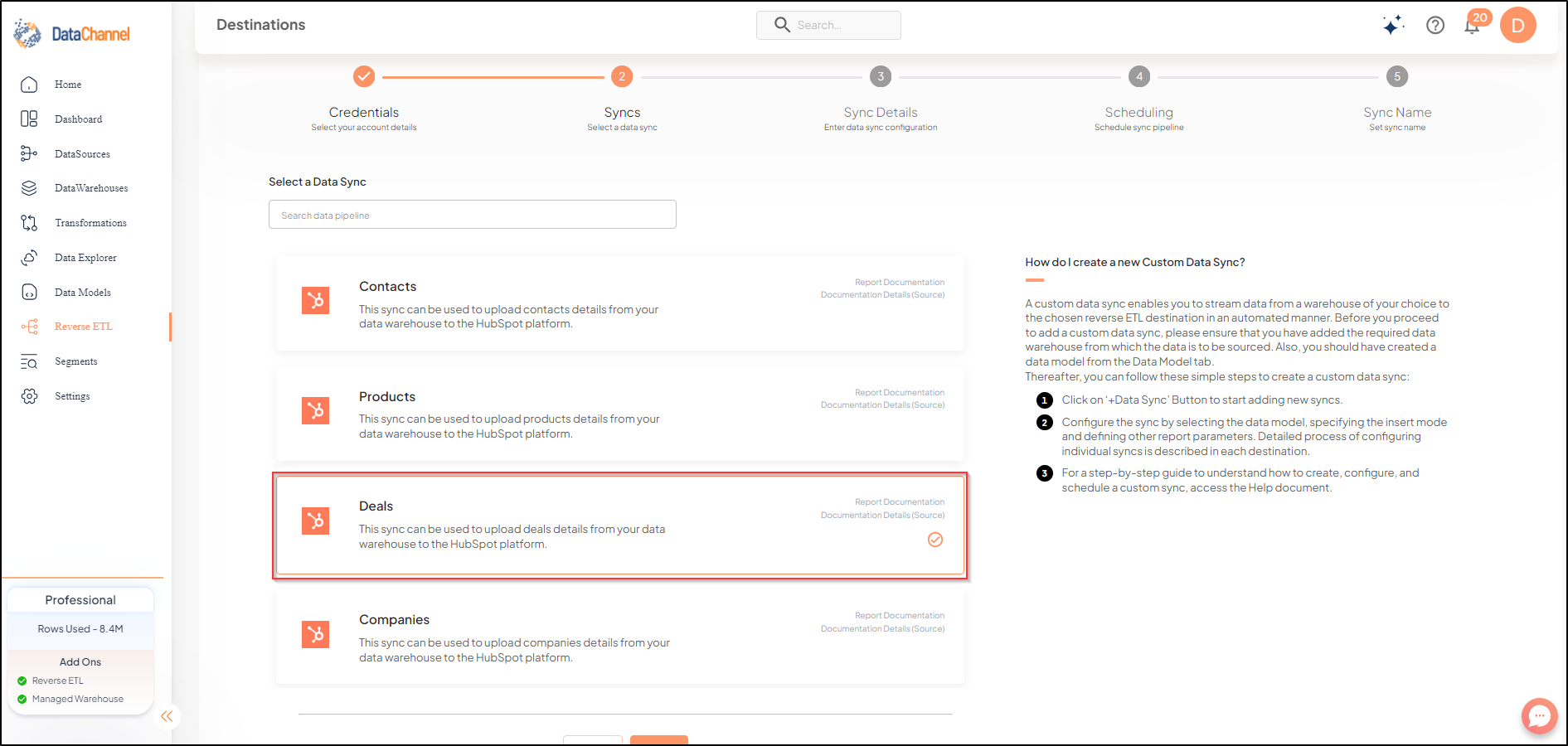 hubspot reverse deals list