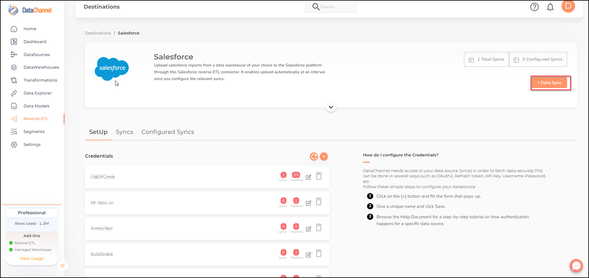 salesforce reverse data destination detail