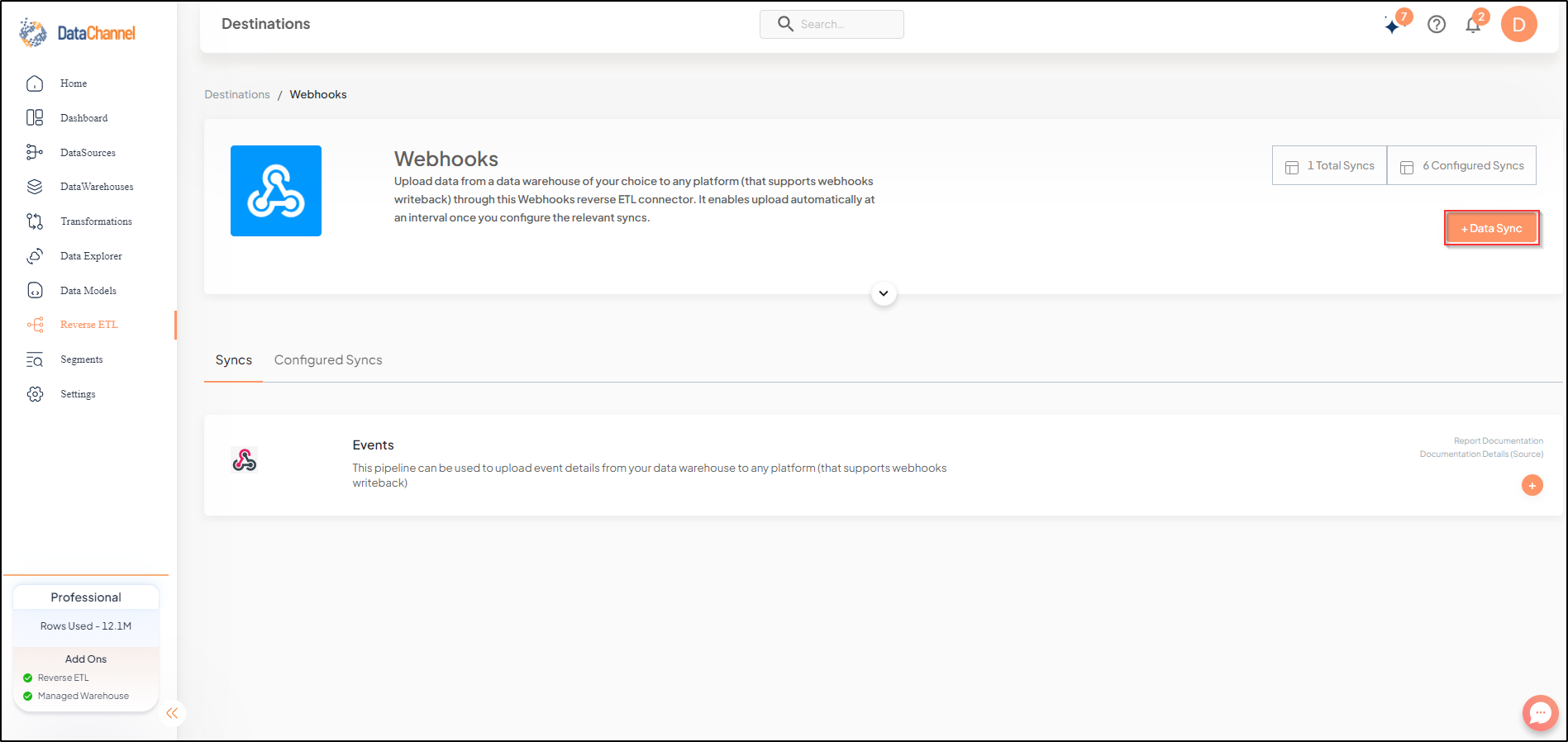 webhooks reverse data destination detail